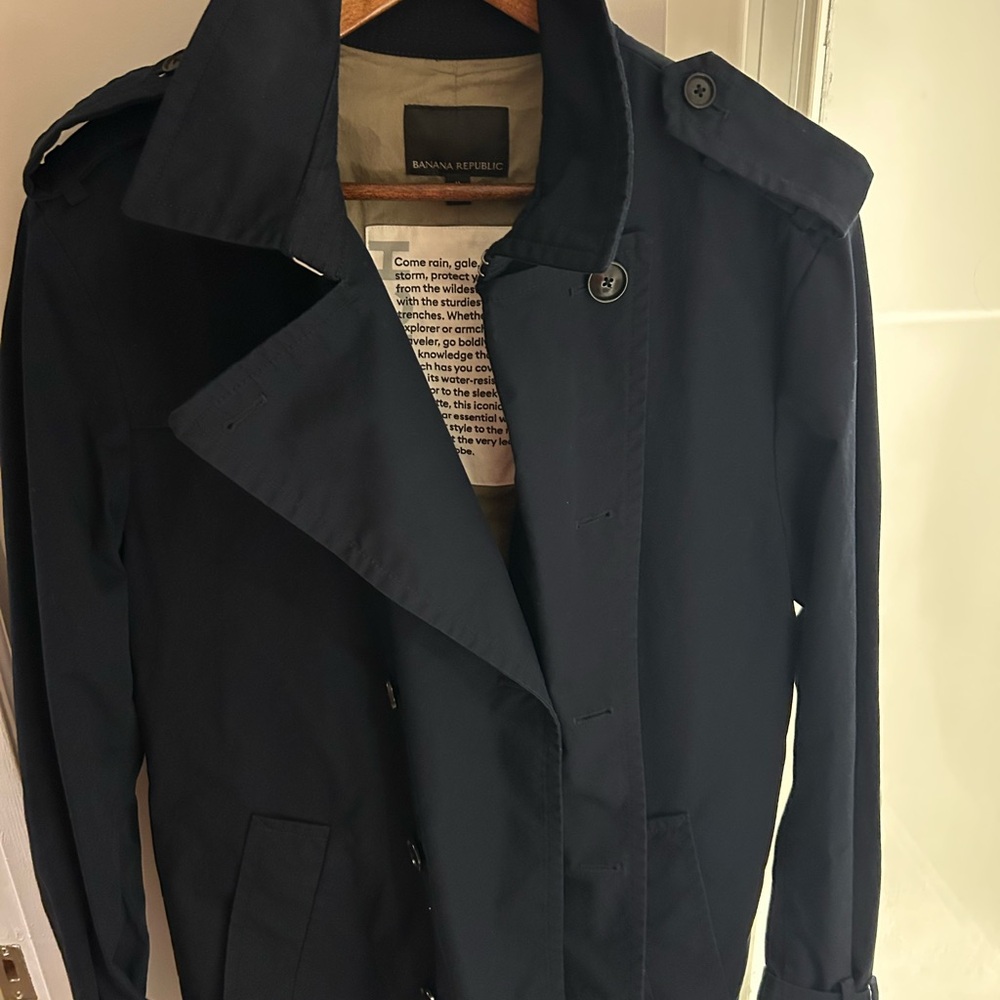 Banana Republic Men's Dark Navy Trench Coat